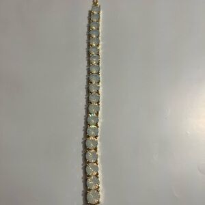 Gold and White Crystal Bracelet